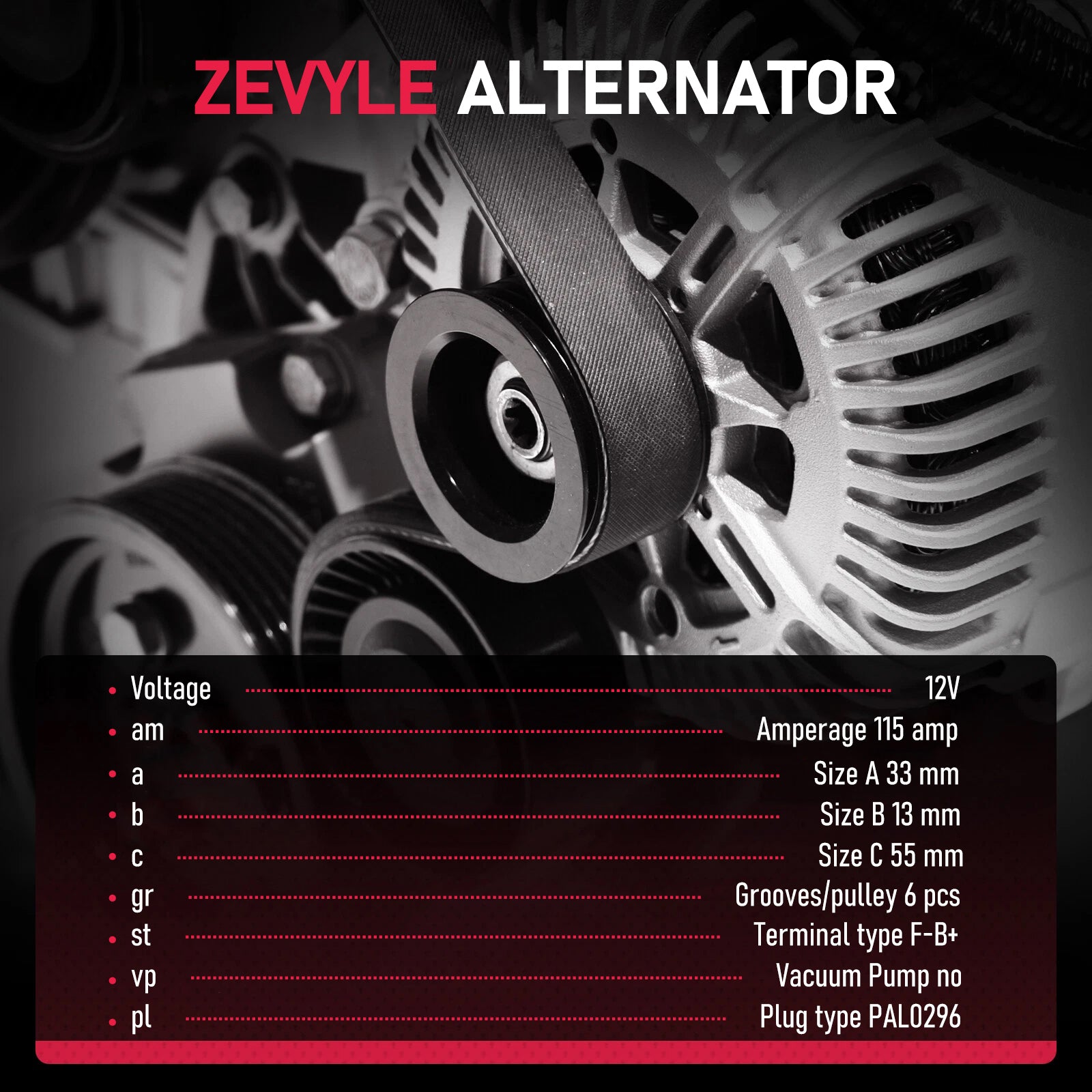 Zevyle Alternator - Fits 2006 Dodge, 2007-2010 Chrysler, 2006 Jeep Models