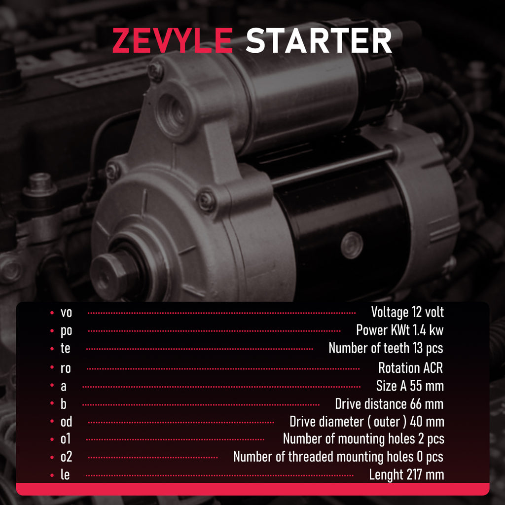 Zevyle Starter Motor - Fits 1994-1996 Toyota Camry, 1993-1999 Celica, 2006 RAV4